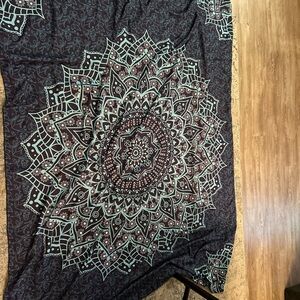 Bohemian Mandala Tapestry in Black and Blue
